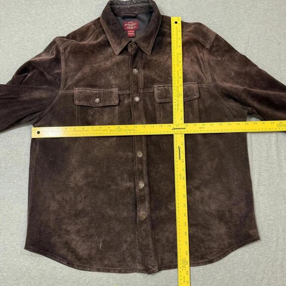 Eddie Bauer Seattle Suede Jacket Coat Washable Brown Cabin Western Mens Size Lg - Picture 2 of 6